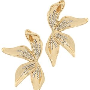 Textured & Pave Flower Earrings
